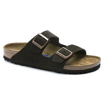 Dámské Arizona Birkenstock Soft Footbed Semišové Černé | CZ 76GSO